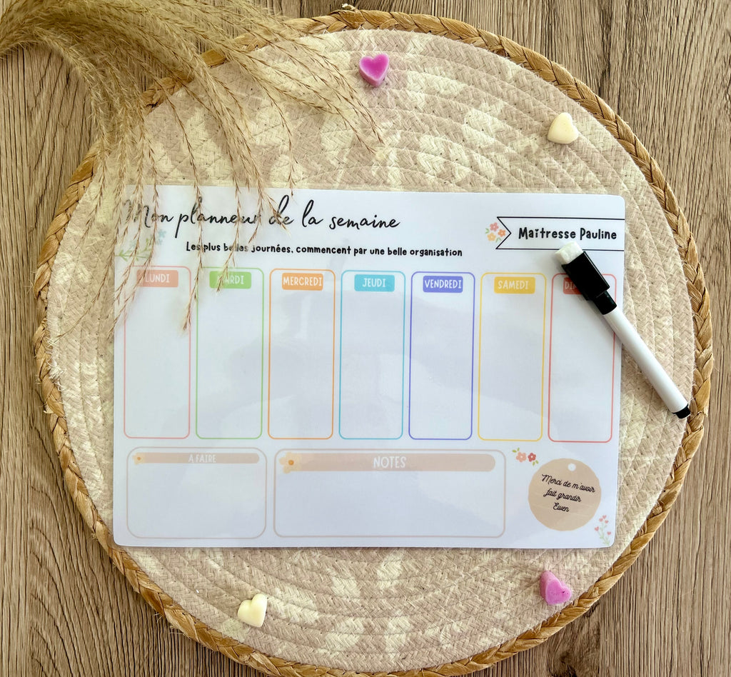PLANNER RÉUTILISABLE MAÎTRESSE/NOUNOU/ATSEM