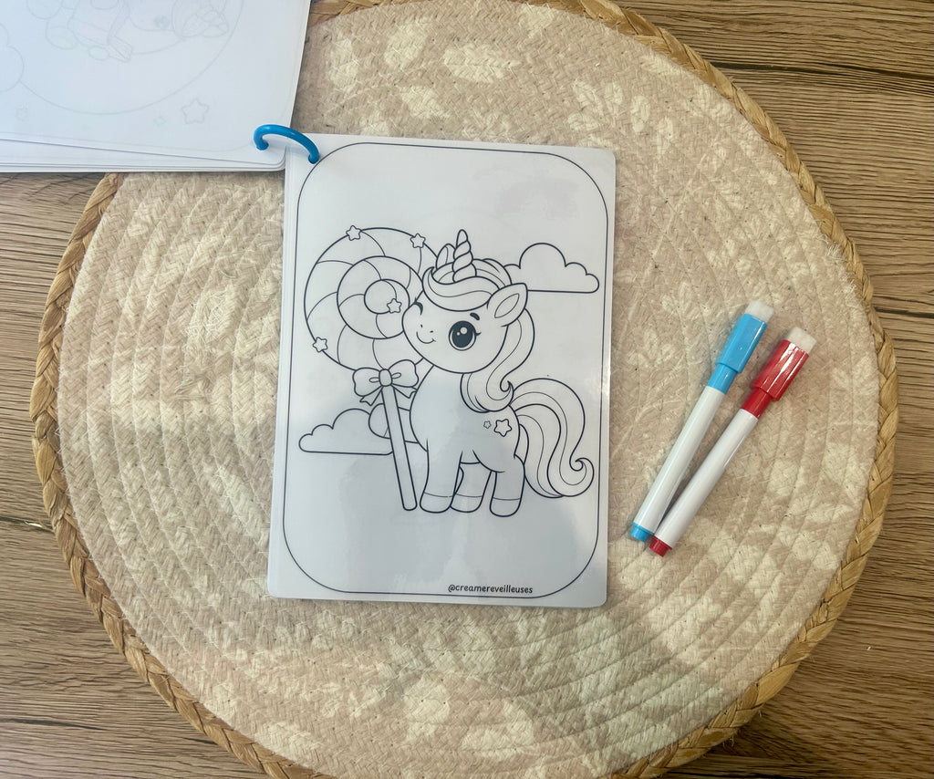 Carnet de coloriage réutilisable