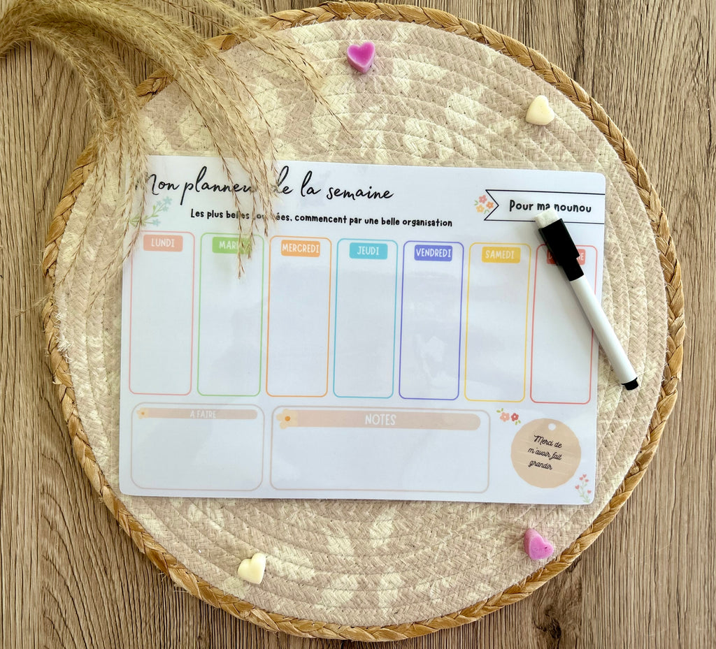 PLANNER RÉUTILISABLE MAÎTRESSE/NOUNOU/ATSEM