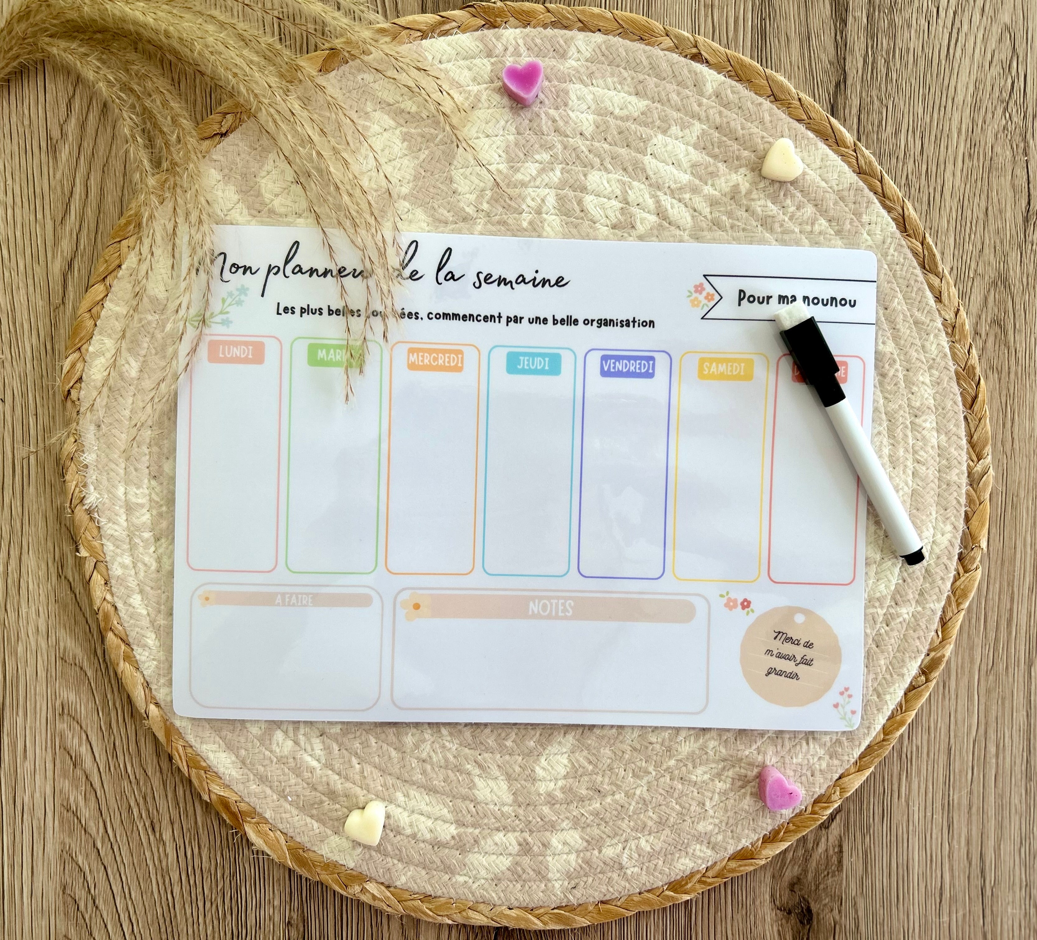 PLANNER RÉUTILISABLE MAÎTRESSE/NOUNOU/ATSEM