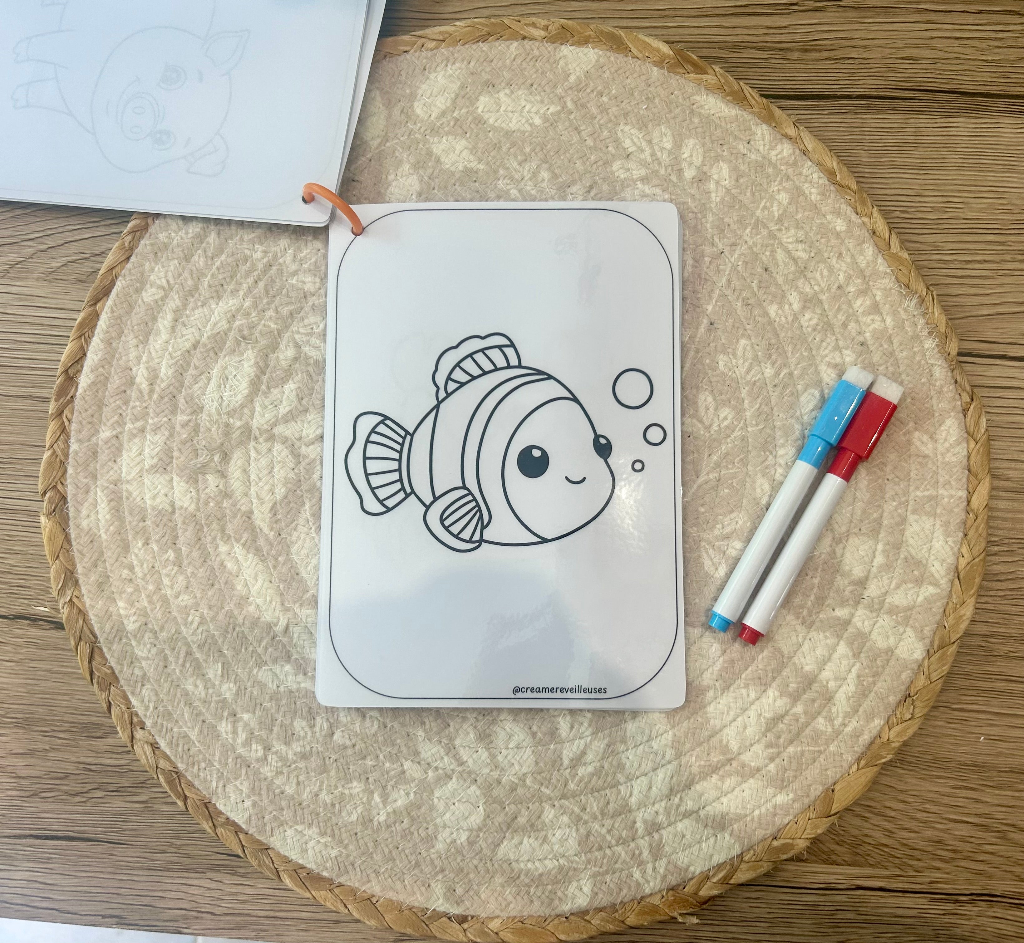 Carnet de coloriage réutilisable